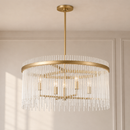 24-Inch Four-Light Chandelier with E12 Candelabra Bases and 60W Bulbs.