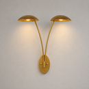 40.25-Inch Two-Light LED Wall Sconce in Heritage Brass with Steel Frame.
