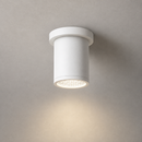 Nordic 4-Inch White 10W Wet-Rated Outdoor LED Cylinder Ceiling Mount Light in a clean finish.